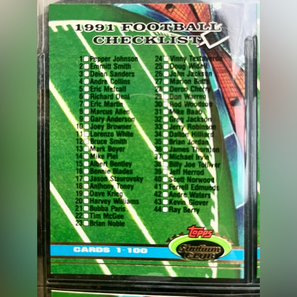 1991 Topps Stadium Club Football Complete Set - Picture 8 of 14